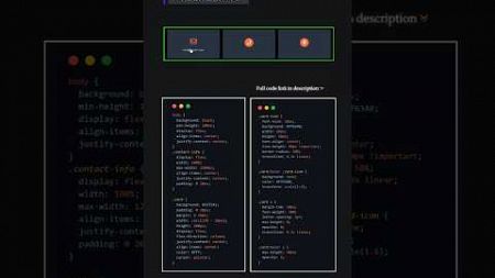 Contact Info CSS #webdesign #css #htmlcss #javascript #frontend #ytshorts #trending #music #coding
