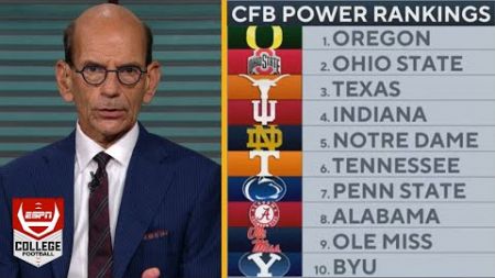 ESPN &quot;breaks down&quot; CFB Power Rankings Week 12: 1.Oregon 2.Ohio State 3.Texas 4.Indiana ... 8.Alabama