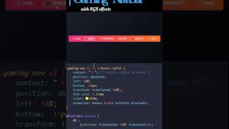 Gaming NavBar #css #html #navbar #rgbnavbar #coding #webdesign #navigationbarcss