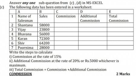 #MS_Excel Step&amp; Formula Row &amp; Column Simple Way 8marks Computer APPLICATION IT SYSTEM TYBCOM SEM5