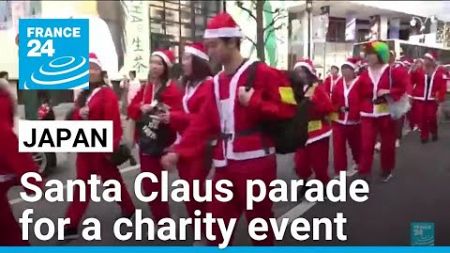 Santa Claus parade in Japan for a charity event aiming to raise money for sick children