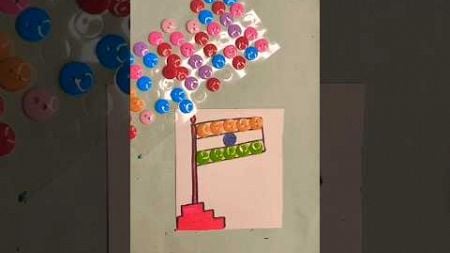 Indian Flag Craft from button, New creative craft #flag #button #india #indian #youtubeshorts