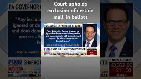 Dem Gov. Josh Shapiro addresses ballot recount battle: Rule of law matters in Pennsylvania #shorts