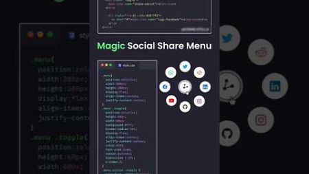 CREATE Amazing Social Share Menus with HTML CSS and JavaScript! #WEBTEMPLATE