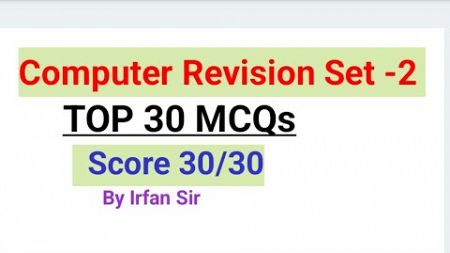 COMPUTER TOP 30 MCQs// Revision Set -2 // Jkssb JKP Constable Exam// Most Important MCQs