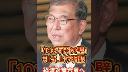 「103万円の壁」引き上げ明記 経済対策合意へ#政治#ニュース速報 #shorts