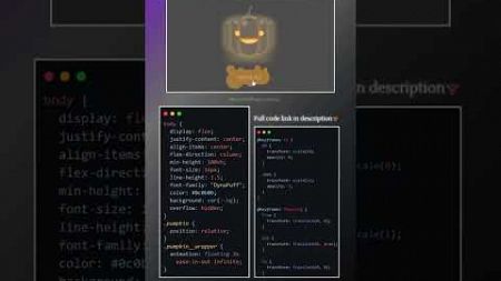 Halloween Pumpkin 🎃#coding #csshalloween #halloween #halloweendesign #webdesign #css3d #cssbutton