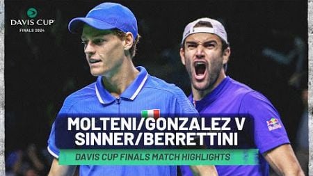 Andres Molteni &amp; Maximo Gonzalez v Jannik Sinner &amp; Matteo Berrettini Highlights | Davis Cup 2024