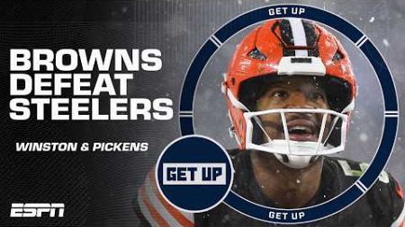 Jameis Winston WISDOM 🧠 George Pickens UNIMPRESSED 😐 Browns&#39; AFC North win over Steelers 😤 | Get Up