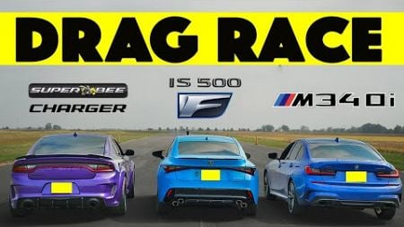 Bloodbath Showdown: BMW M340i vs. Lexus IS500 vs. Dodge Charger SuperBee Widebody – Drag &amp; Roll Race