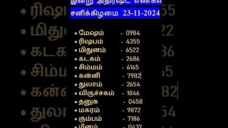 23.11.2024 சனிக்கிழமை அதிர்ஷ்டஎண்கள்|Today Lucky Number #astrology#horoscope#shorts#shortsfeed#tamil