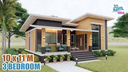 HOUSE DESIGN IDEA | 10 x 11 Meters with 3 bedroom layout ideas | Simple Life