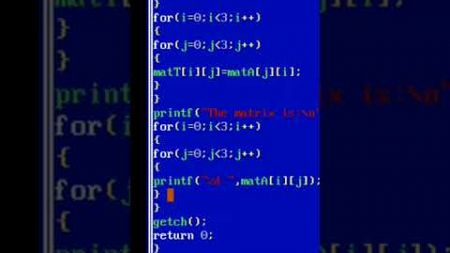 Transpose of a matrix in C Programming