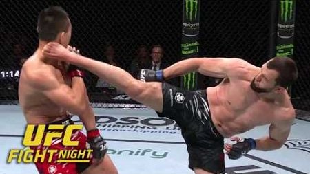 Muslim Salikhov WHEEL KICK KO of Song Kenan at #UFCMacau | ESPN MMA