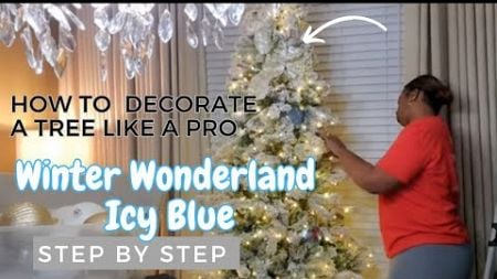 SEE HOW I DECORATED MY WINTER WONDERLAND ICY BLUE TREE THAT YOU LOVE| Decorate with me