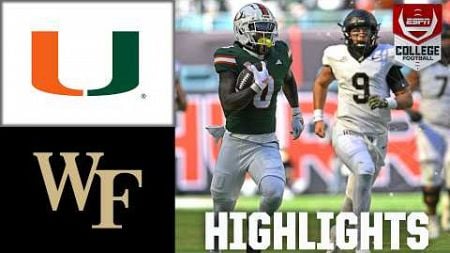 Wake Forest Demon Deacons vs. Miami Hurricanes | Full Game Highlights | ESPN College Football