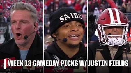 🚨 WEEK 13 GAMEDAY PICKS 🚨 &#39;BUCKEYES BY 50!&#39; 🗣️ - Guest Picker Justin Fields | College GameDay