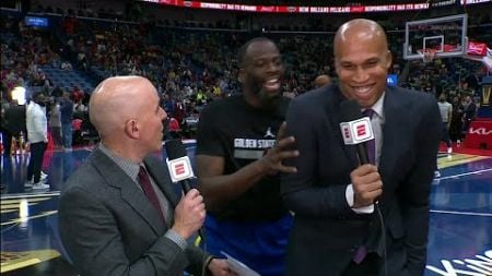 &#39;HI RJ!&#39; 🤣 Draymond Green interrupts Richard Jefferson during NBA Courtside | NBA on ESPN