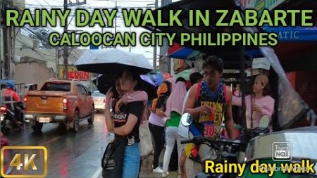 Very Nice Wet Rainy Day Walk in Zabarte Caloocan City Metro Philippines [4K]