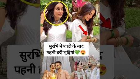 Surbhi Jyoti 1st video after wedding in green Bangles with white dress