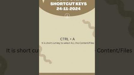 COMPUTER SHORTCUT KEY Cut CTRL+X and Select All CTRL+A #computer #shortcuts #education #excel