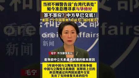 立陶宛准总理寻求修复对华关系 中方交底：重回正道！ #立陶宛#台湾问题#中国#一个中国#shorts