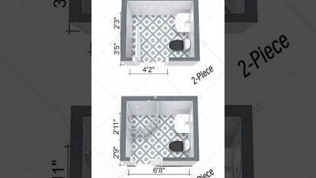 Bathroom Design Ideas: Small Bathroom Layouts, 2-piece | 3-piece, #houseplan #homedesign #housemap