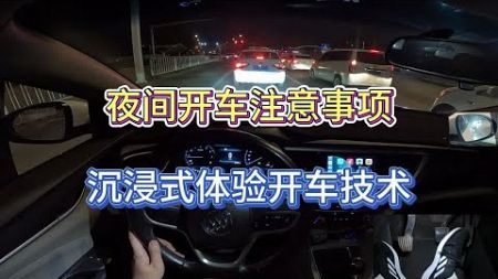 新手司机，夜间开车注意事项，沉浸式体验开车技术