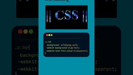 Text Masking Using CSS 👾👨‍💻 #css #webdesign #htmlcss #cssanimation #masking #music #shorts #js #yt