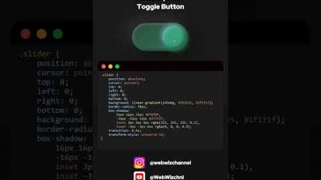 Neumorphism Toggle Button using HTML CSS and JavaScript #html #css #javascript #coding #webdesign