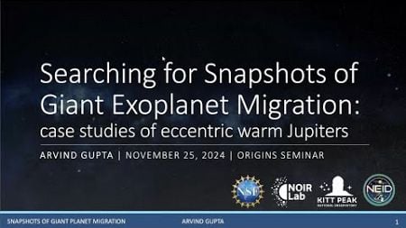 Snapshots of Giant Planet Migration: case studies of eccentric warm Jupiters (Arvind Gupta, NOIRLab)