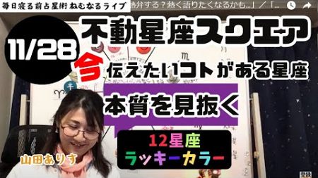 【2024年11月28日の星読み】不動星座のスクエアさそり座月・みずがめ座冥王星・しし座火星90度／「今日の天体解釈と今！今伝えたい事がある星座は？ハッピー占い・占星術ライター山田ありす