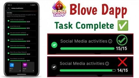 Blove Dapp Task Complete ✅ Social media activities 15 task claim ! Blove dapp airdrop task claim