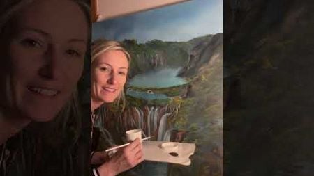 Der Wasserfall im Nationalpark Kroatien ist fast fertig #tutorial #painting #kunst #wasserfall #öl