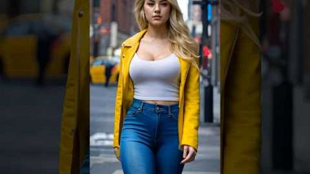 Chic Street Style: Bold Yellow Jacket &amp; Perfect Denim Look #fashion #outfitstyle