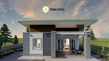 KMd-0411 บ้านชั้นเดียว สไตล์โมเดิร์น 2 ห้องนอน 1 ห้องน้ำ งบ 6.5 แสนบาท