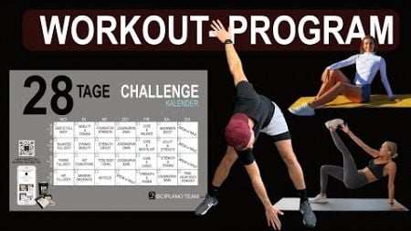 28-TAGE Fitness Challenge | 4-Wochen-Trainingsplan + Ernährungstipps für dein Wohlbefinden!