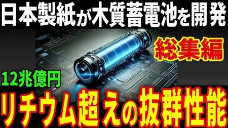 【総集編】世界初！木から電池を造る技術が日本で誕生！日本製紙の驚異的な開発とは？レアメタルいらずの次世代電池　2025年の実用化を目標他