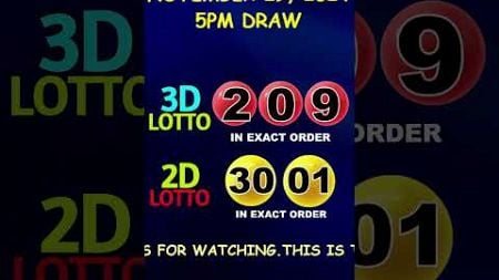 Lotto Result November 29, 2024 5pm Draw #shorts