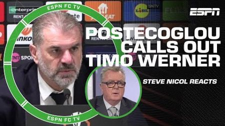 ‘That’s a complete NO-NO’ 👀 Steve Nicol disagrees with Postecoglou calling out Werner | ESPN FC