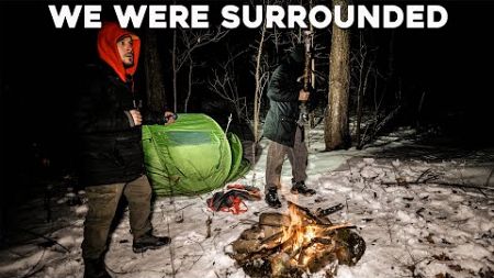 (WE WERE SURROUNDED) WE THOUGHT WE WERE GOING TO DIE WINTER CAMPING IN THE HAUNTED SKINWALKER FOREST