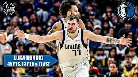 Luka Doncic DROPS 45-PT TRIPLE-DOUBLE in Mavs&#39; record-setting WIN vs. Warriors 🔥 | NBA on ESPN