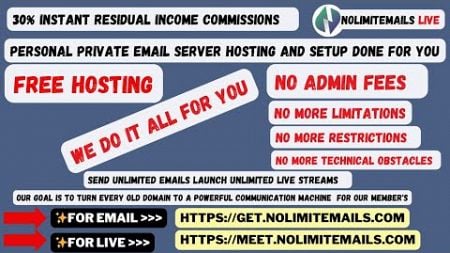 30% instant Residual income commissions with nolimitemails.