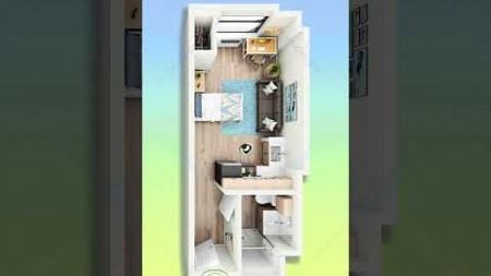 【3D】Floor Plan_02: Studio Apartment, Micro Home, Tiny House, Interior Design #floorplan#apartment