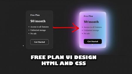 Free Plan UI Design | HTML AND CSS