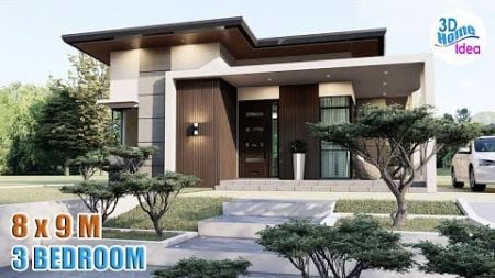 SMALL HOUSE DESIGN | 8 X 9 Meters with 3 bedroom - Cozy Living in Small Spaces