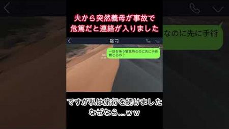 【LINE】姑と旅行を楽しんでいると夫「母さんが事故ってシにそうだ！手術費300万振り込んでくれ！」→義母とニコニコしながら300万を持って駆けつけた結果ｗ【修羅場】【スカッとする話】#shorts