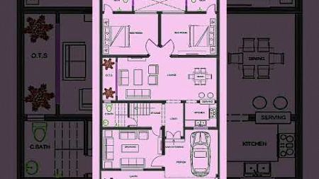 2BHK House Plan with car parking