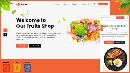 Build Responsive Food Website Design Using HTML CSS JAVASCRIPT | Step By Step Tutorial