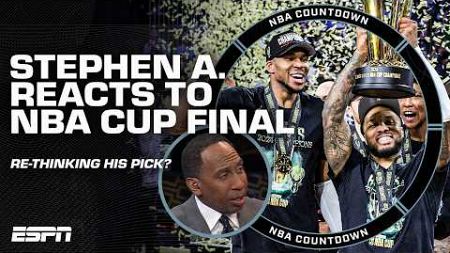 Stephen A. has to &#39;re-think&#39; his NBA Finals pick after the Thunder &#39;shot bricks&#39; in the NBA Cup 👀